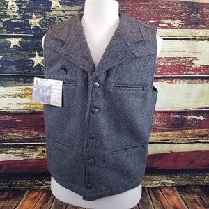 MENS BUCKAROO AUSTRALIAN WOOL COWBOY VEST - CHARCOAL GRAY
